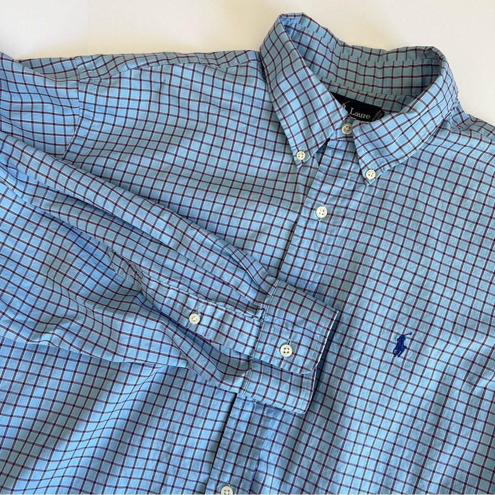 Ralph Lauren Men's XL Cotton Multicolor Plaid Long Sleeve Button Down Shirt